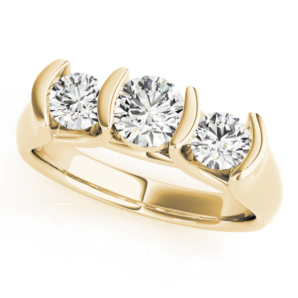 Round Three-Stone Diamond Engagement Ring · 0.49 ct tw
