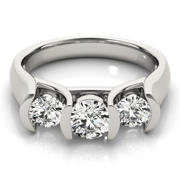 Round Three-Stone Diamond Engagement Ring · 0.49 ct tw