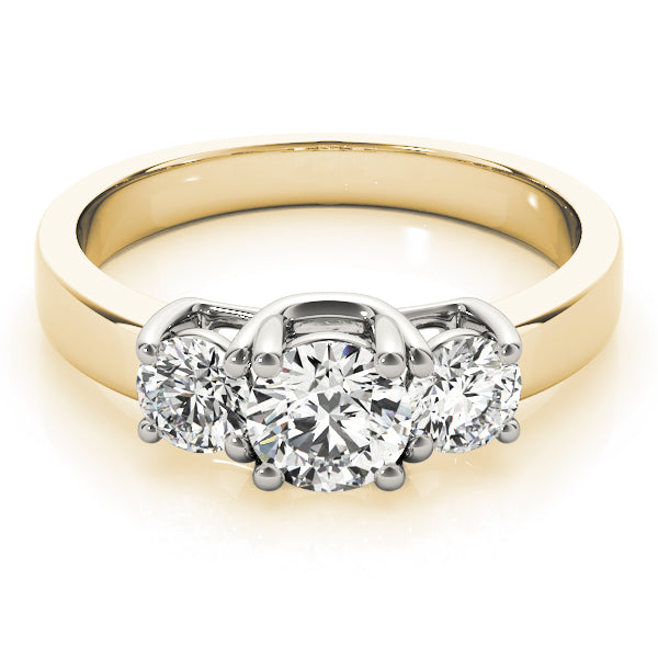 Round Three-Stone Diamond Engagement Ring · 0.96 ct tw