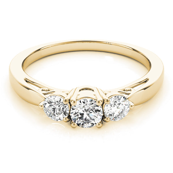 Round Three-Stone Diamond Engagement Ring · 0.74 ct tw