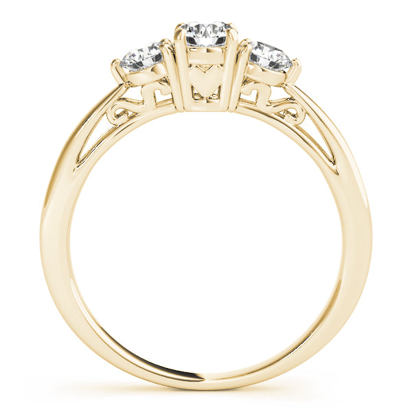Round Three-Stone Diamond Engagement Ring · 0.74 ct tw