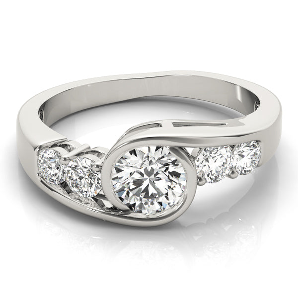 Round Bypass Diamond Engagement Ring · 1.10 ct tw