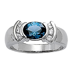Oval Gemstone Fashion Ring · 0.18 ct tw