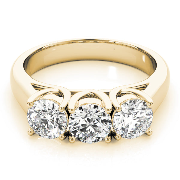 Round Three-Stone Diamond Engagement Ring · 0.99 ct tw