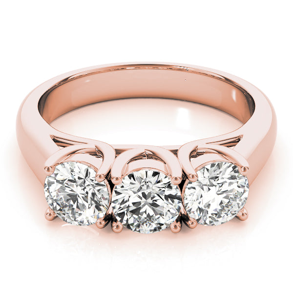 Round Three-Stone Diamond Engagement Ring · 0.99 ct tw
