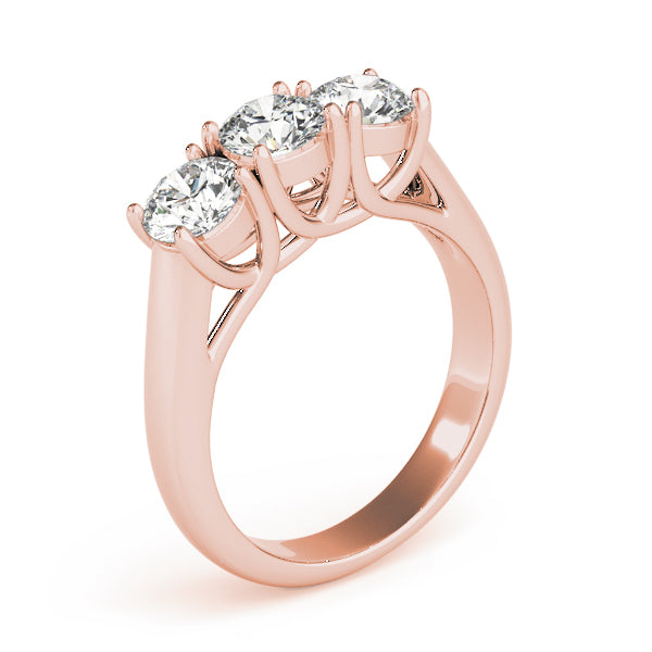 Round Three-Stone Diamond Engagement Ring · 0.99 ct tw