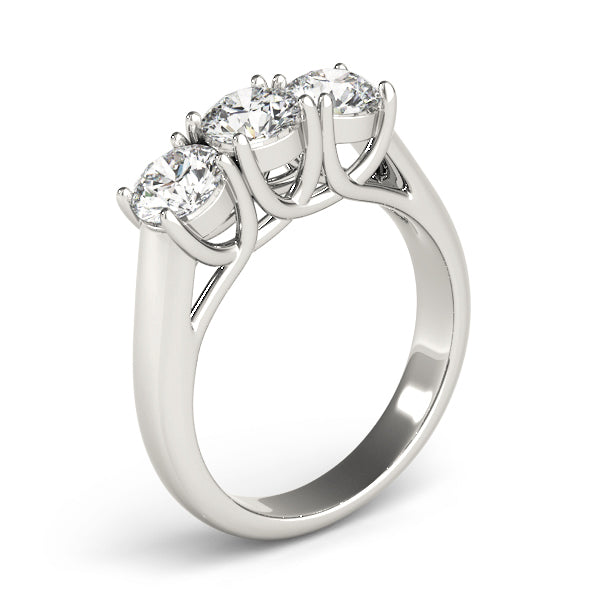 Round Three-Stone Diamond Engagement Ring · 0.99 ct tw