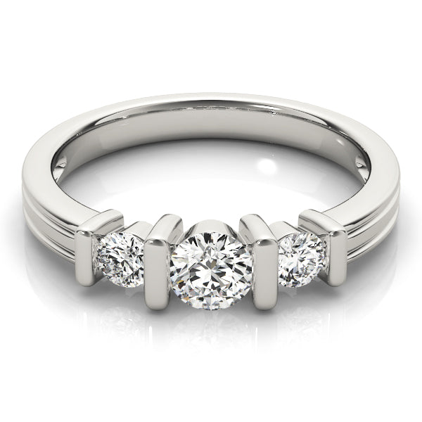 Round Three-Stone Diamond Engagement Ring · 0.74 ct tw
