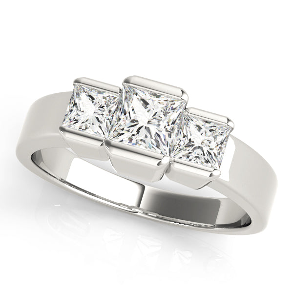 Square Three-Stone Princess Diamond Engagement Ring · 1.12 ct tw