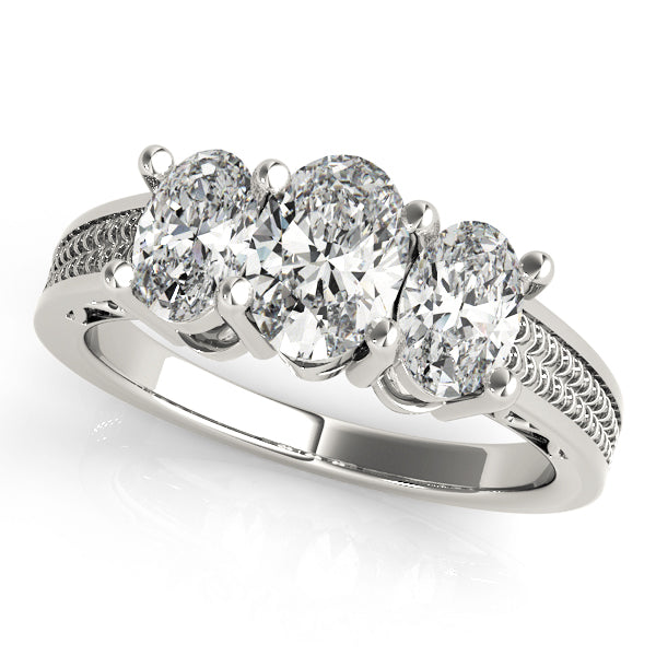Oval Three-Stone Diamond Engagement Ring · 1.71 ct tw