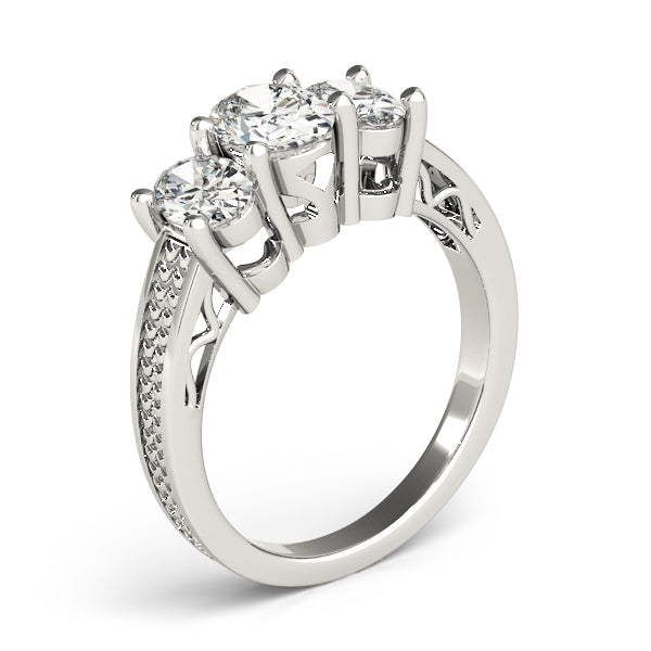 Oval Three-Stone Diamond Engagement Ring · 1.71 ct tw