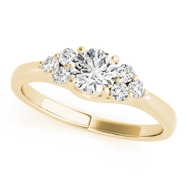 Round Cluster Sides Diamond Engagement Ring · 1.30 ct tw