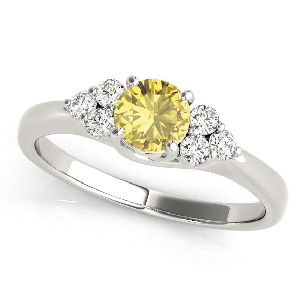 Round Cluster Sides Diamond Fashion Ring · 0.51 ct tw