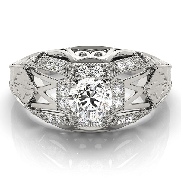 Round Antique Diamond Engagement Ring · 0.96 ct tw