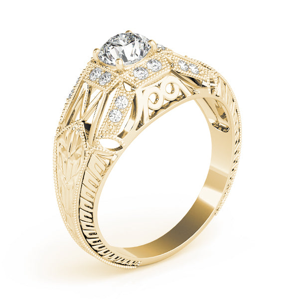 Round Antique Diamond Engagement Ring · 0.96 ct tw