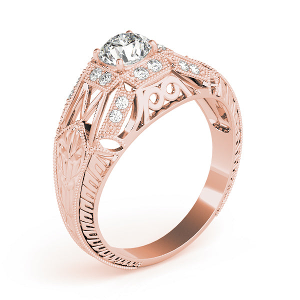 Round Antique Diamond Engagement Ring · 0.96 ct tw