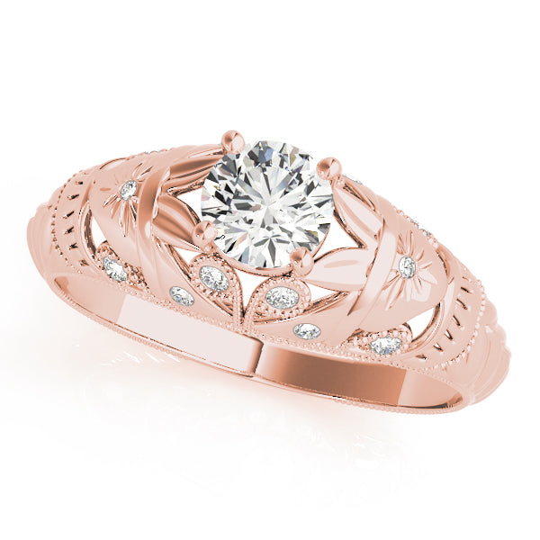 Round Filigree Diamond Ladies Rg. Engagement Ring · 0.47 ct tw