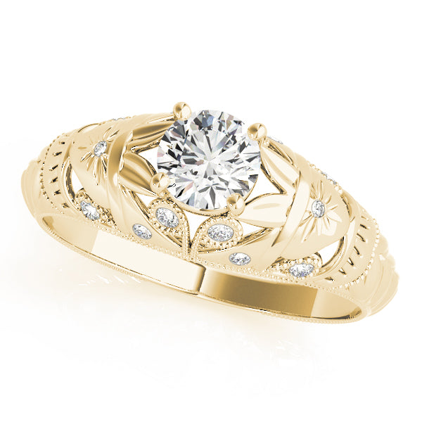 Round Filigree Diamond Ladies Rg. Engagement Ring · 0.47 ct tw