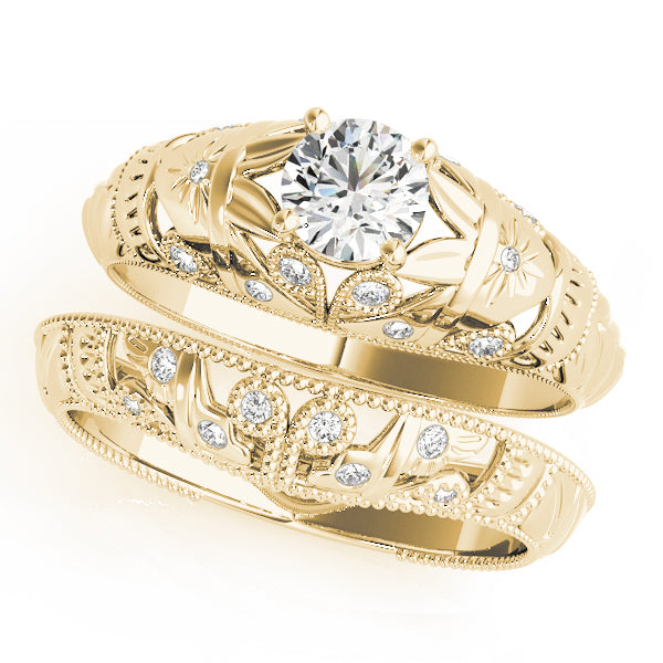 Round Filigree Diamond Ladies Rg. Engagement Ring · 0.47 ct tw