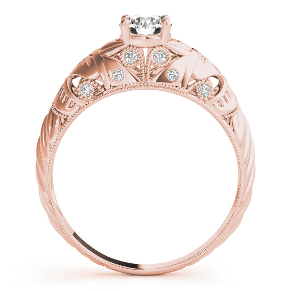 Round Filigree Diamond Ladies Rg. Engagement Ring · 0.47 ct tw