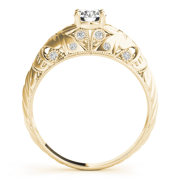 Round Filigree Diamond Ladies Rg. Engagement Ring · 0.47 ct tw