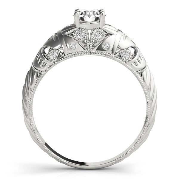 Round Filigree Diamond Ladies Rg. Engagement Ring · 0.47 ct tw
