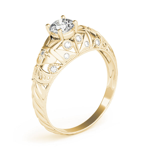 Round Filigree Diamond Ladies Rg. Engagement Ring · 0.47 ct tw
