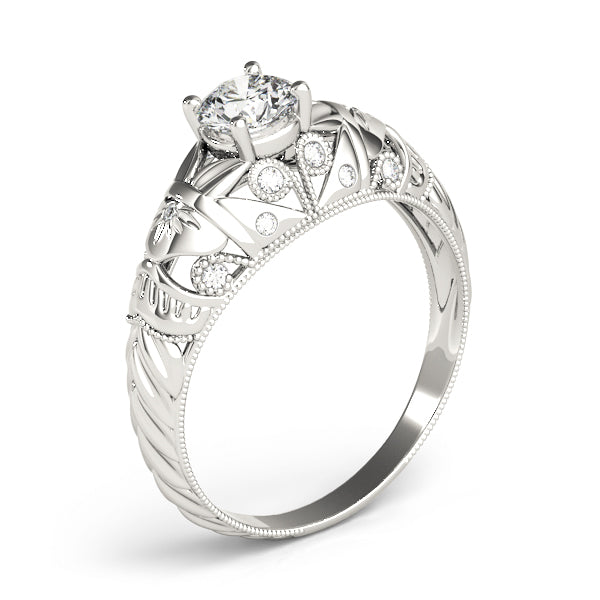 Round Filigree Diamond Ladies Rg. Engagement Ring · 0.47 ct tw