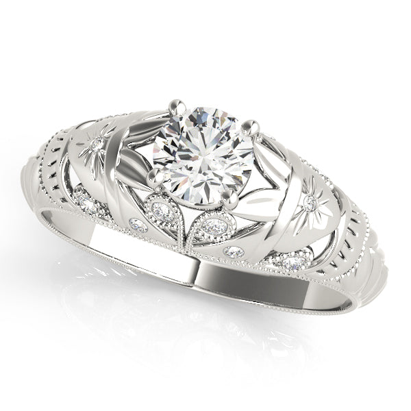Round Filigree Diamond Ladies Rg. Engagement Ring · 0.47 ct tw