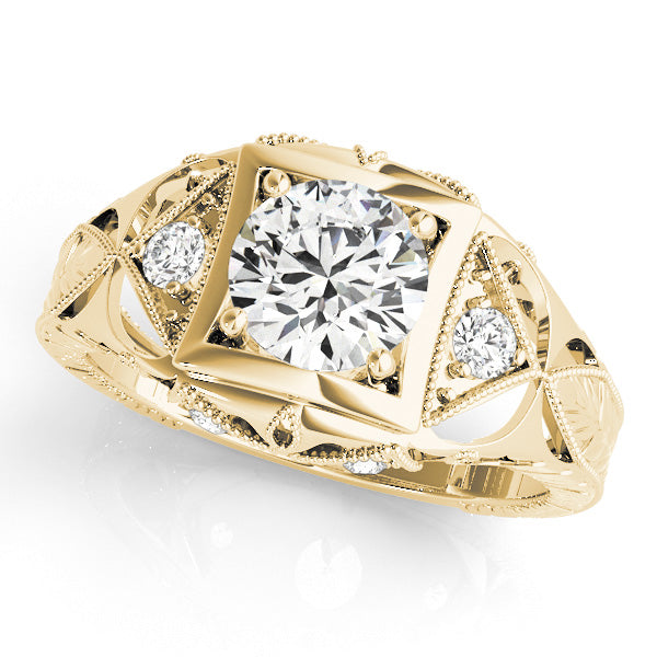 Round Antique Diamond Engagement Ring · 0.57 ct tw