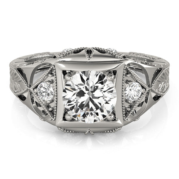 Round Antique Diamond Engagement Ring · 0.57 ct tw