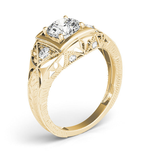 Round Antique Diamond Engagement Ring · 0.57 ct tw