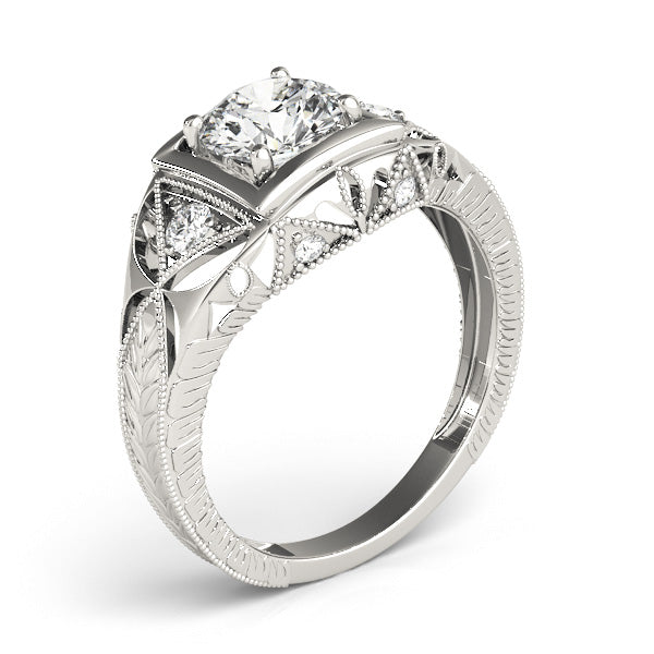 Round Antique Diamond Engagement Ring · 0.57 ct tw