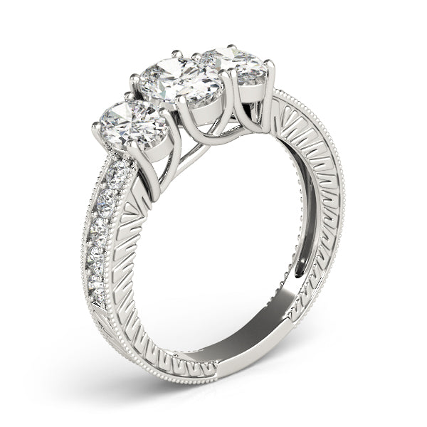 Oval Three-Stone Diamond Engagement Ring · 1.96 ct tw