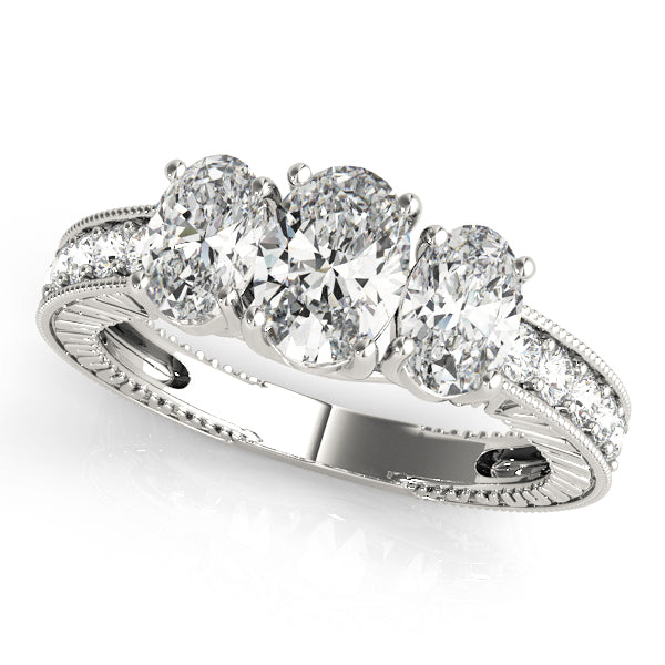 Oval Three-Stone Diamond Engagement Ring · 1.96 ct tw