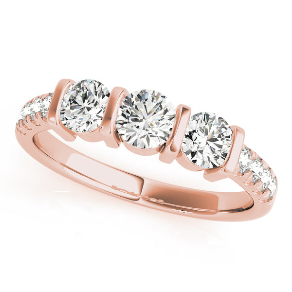 Round Three-Stone Diamond Engagement Ring · 0.96 ct tw