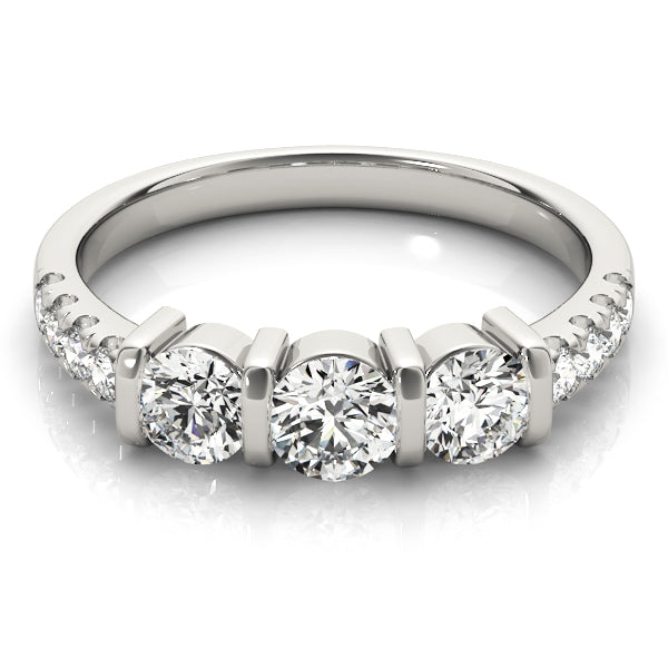 Round Three-Stone Diamond Engagement Ring · 0.96 ct tw