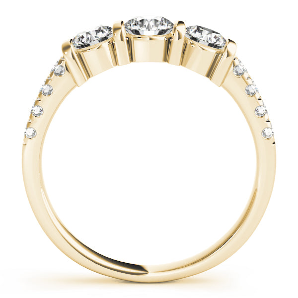 Round Three-Stone Diamond Engagement Ring · 0.96 ct tw
