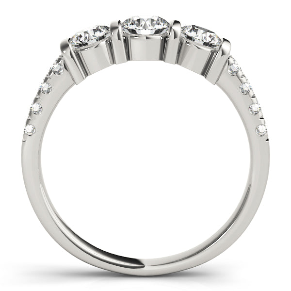 Round Three-Stone Diamond Engagement Ring · 0.96 ct tw