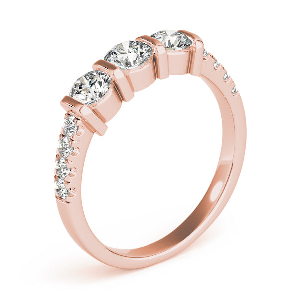 Round Three-Stone Diamond Engagement Ring · 0.96 ct tw