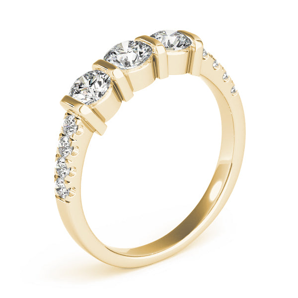 Round Three-Stone Diamond Engagement Ring · 0.96 ct tw
