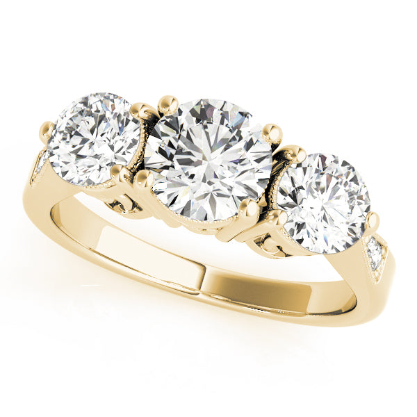 Round Three-Stone Diamond Engagement Ring · 2.06 ct tw