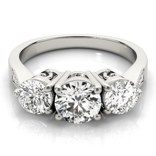 Round Three-Stone Diamond Engagement Ring · 2.06 ct tw