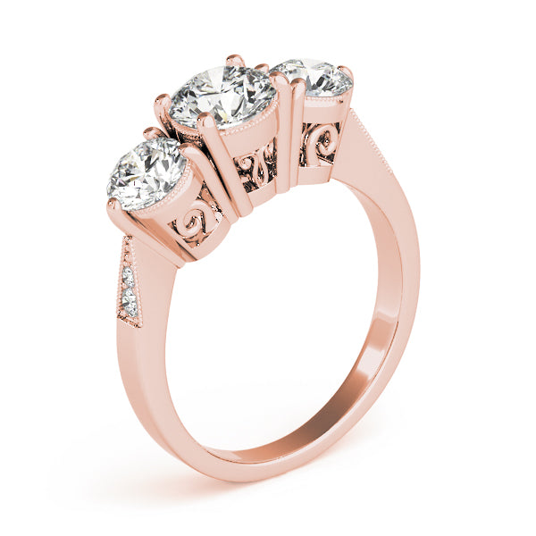 Round Three-Stone Diamond Engagement Ring · 2.06 ct tw
