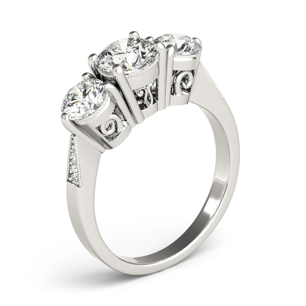 Round Three-Stone Diamond Engagement Ring · 2.06 ct tw