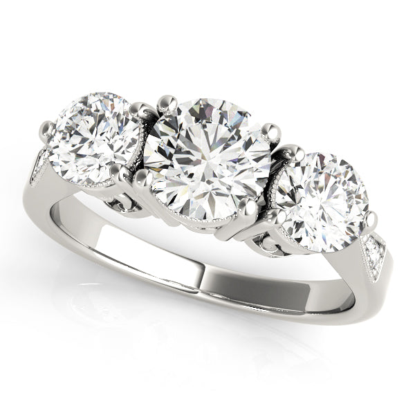 Round Three-Stone Diamond Engagement Ring · 2.06 ct tw