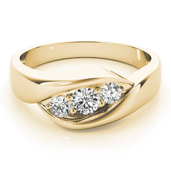Round Three-Stone Diamond Engagement Ring · 0.26 ct tw