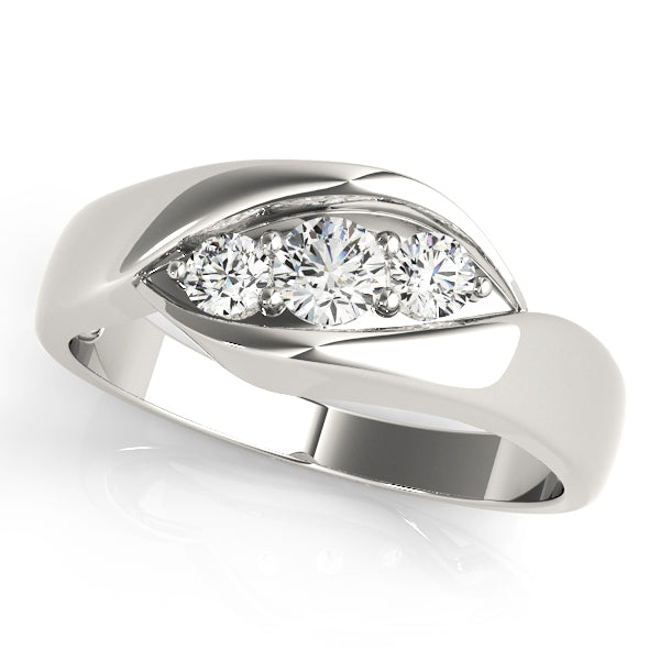 Round Three-Stone Diamond Engagement Ring · 0.26 ct tw