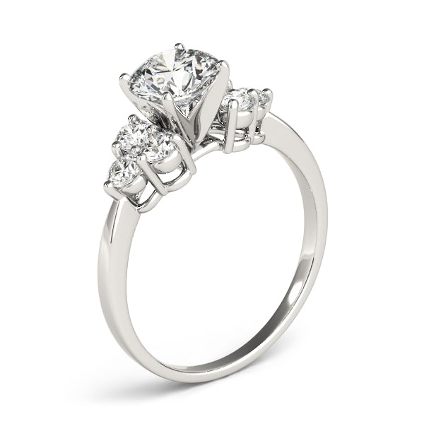 Cluster Sides Diamond Engagement Ring · 0.90 ct tw