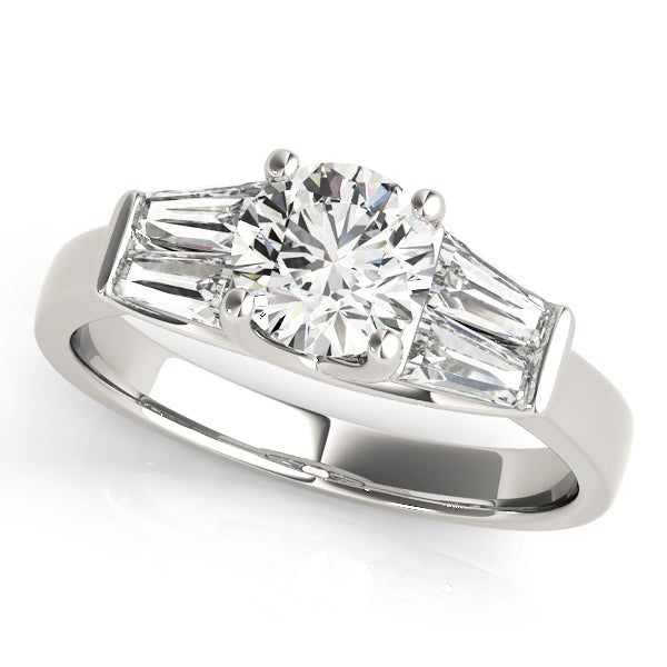Round Fancy Shape Baguette Diamond Engagement Ring · 1.31 ct tw